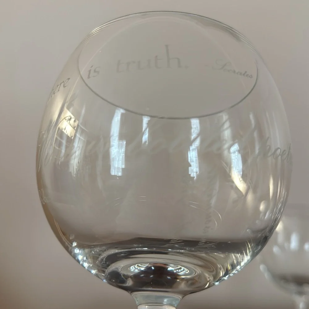 Pottery Barn Wine Quote Red Wine Glasses - Picture 5 of 9